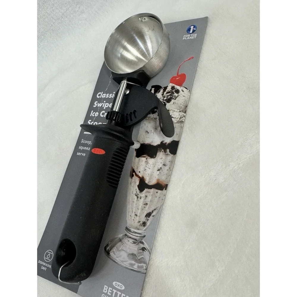OXO Softworks Ice Cream Scoop Trigger Classic Soft Comfy Handle Stainless Steel
